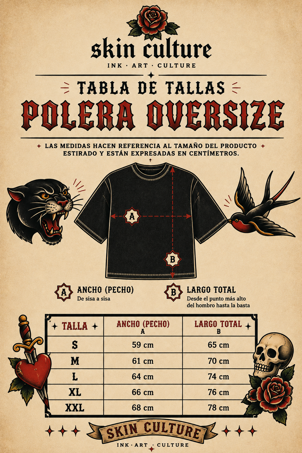 Polera Skin Culture™ Skull Roses