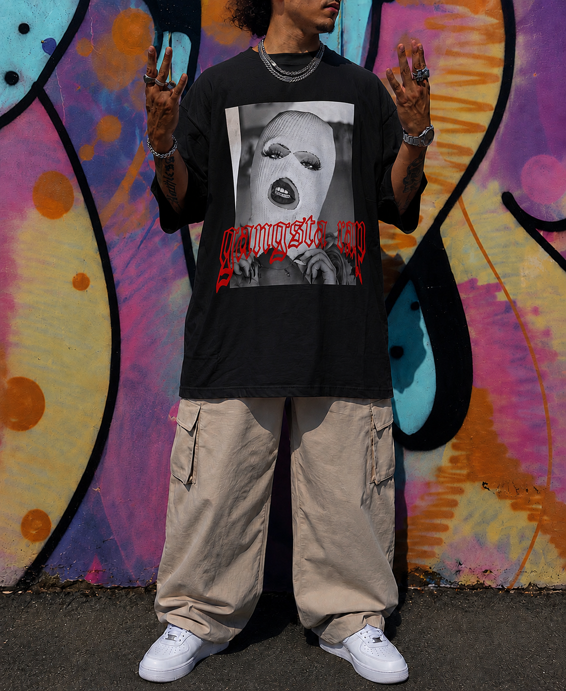 Polera Oversized GANGSTA RAP
